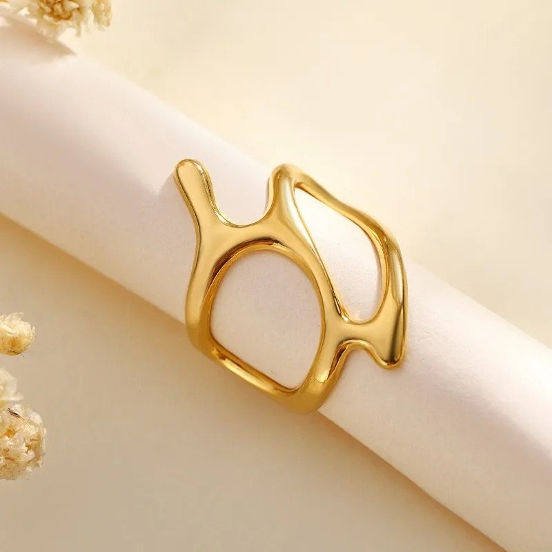 Melting Rings Melting Gold Ring โ Gold Statement Ring | Waterproof & Anti-Tarnish